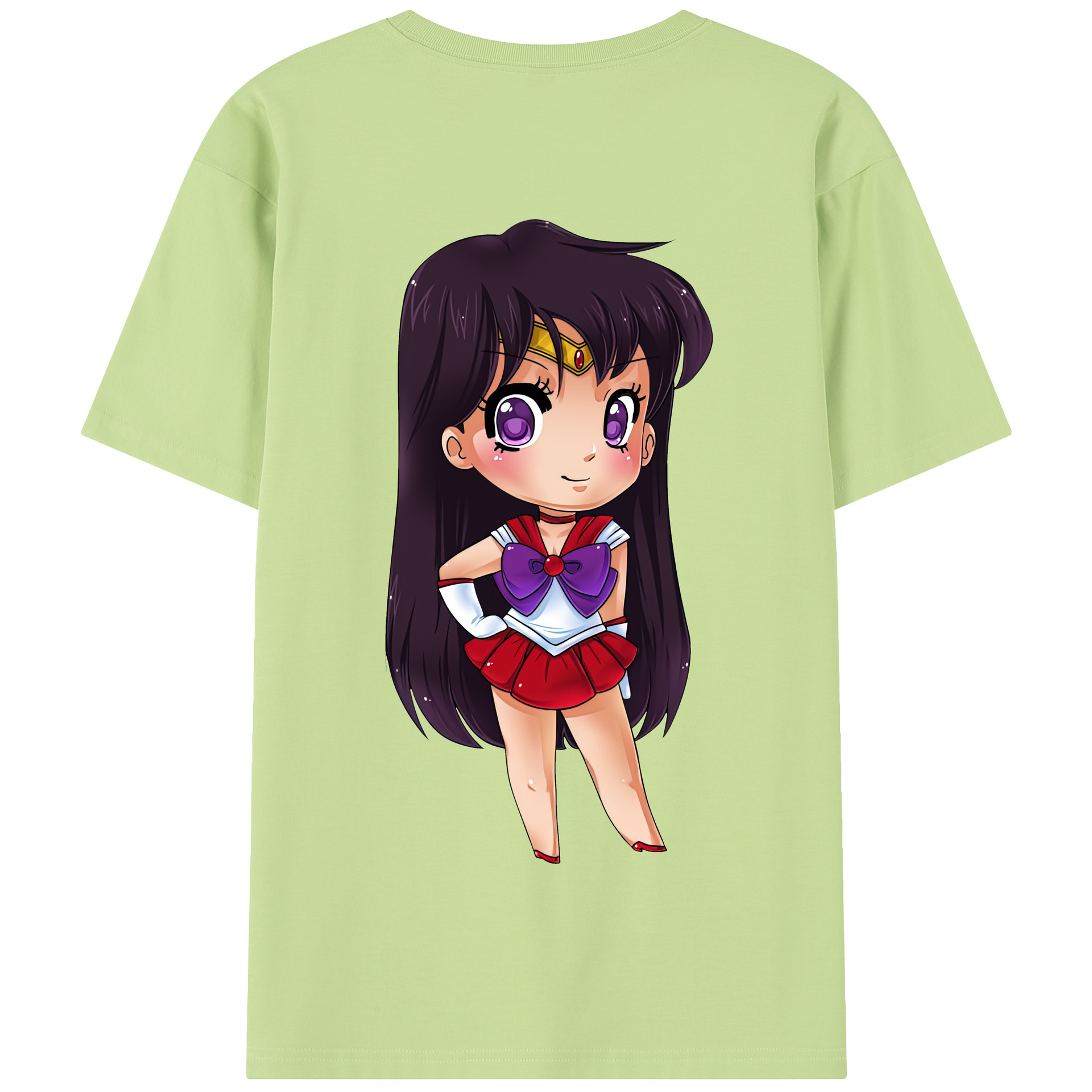 （画像用） 美少女戦士セーラームーン 火野レイ ひの レイ Sailor Moon Hino Rei （セーラーマーズ,Sailor Mars） 綿100％半袖Tシャツ（背面プリント）